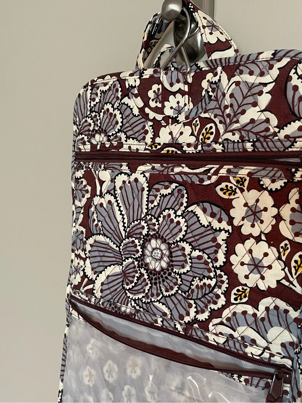 Vera Bradley Hanging Travel Cosmetic Organizer Bag - Slate Blooms